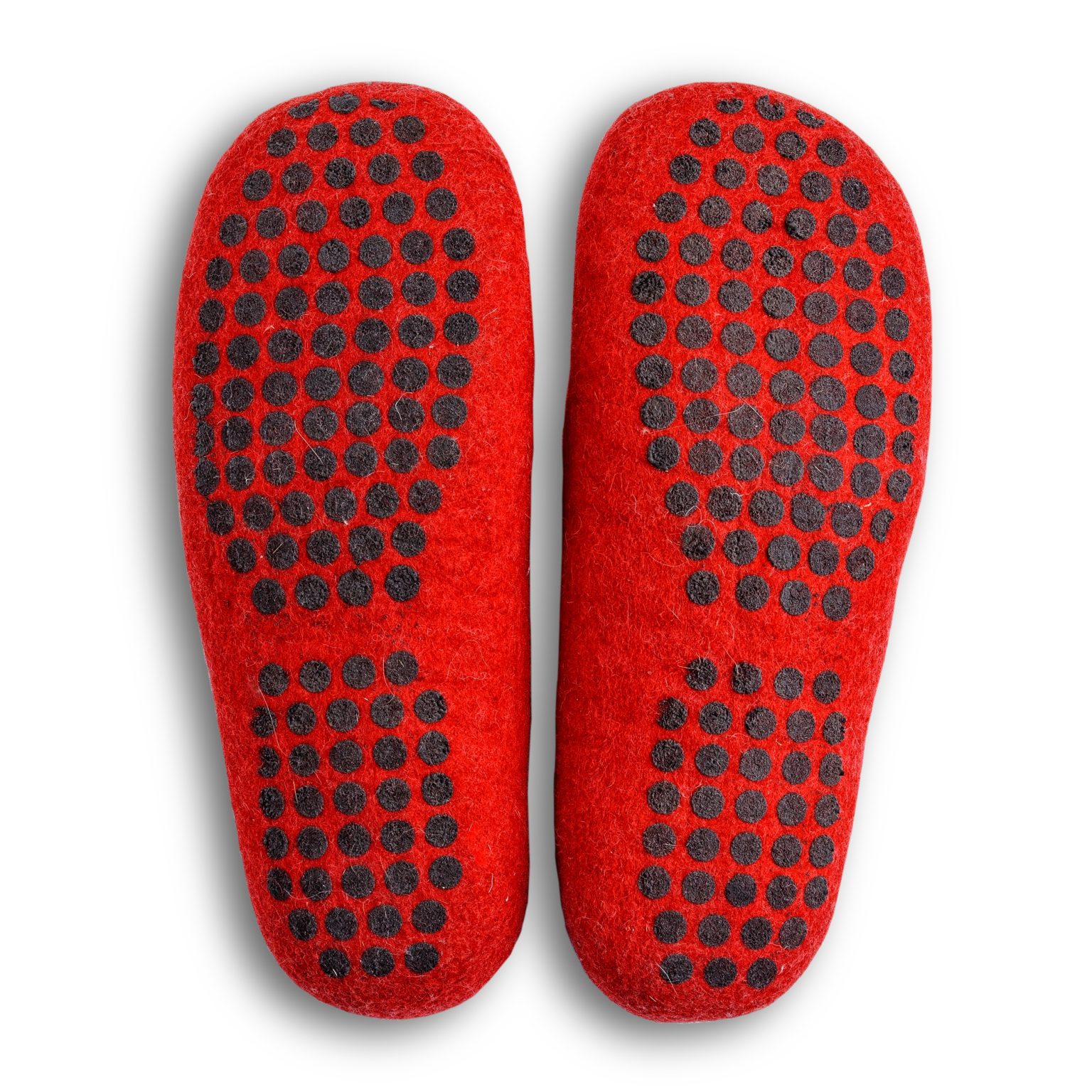 filzhausschuhe rot handgemacht