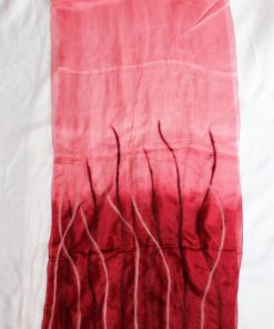 Seidenschal handgemacht altrosa bordeaux