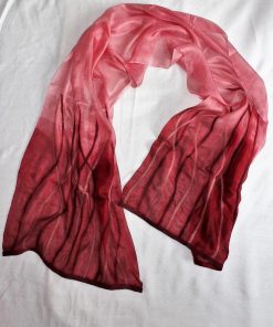 Seidenschal handgemacht altrosa bordeaux