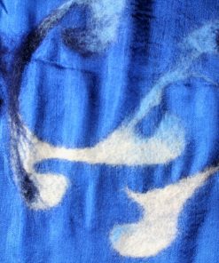 Seidenschal mit Wolle blau