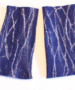 fingerlose handschuhe blau, handgemacht aus filz